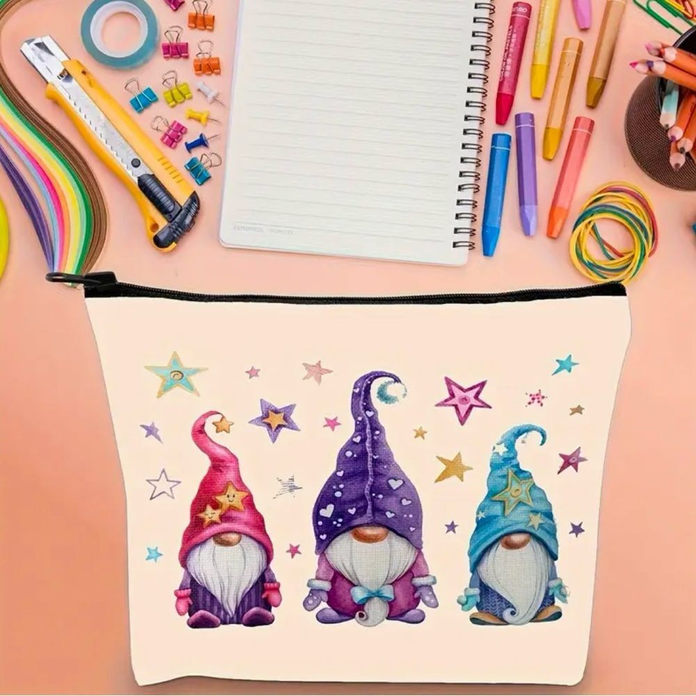 Gnomes Makeup Bag, Magic Stars Cosmetic Bag